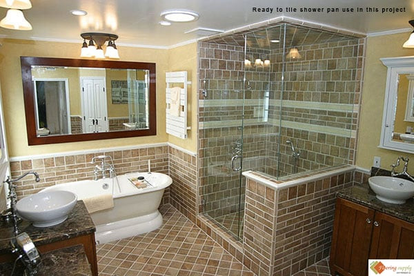 Ready to tile Shower pans, PreFormed Shower Pan, shower pan, tileredi, shower base, custom shower pan