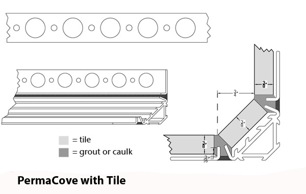 permacove, cove base, tiled cove base, commercial cove base, blanke permacove 