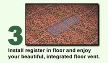 Chameleon Tile and Stone Registers, Floor Vent Registers, register for tile, floor grilles, grates, diffusers, vents, floor register, registers
