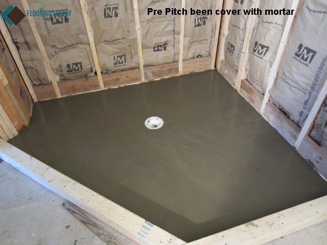 Do it yourself, shower system, quick pitch, composeal waterproofing, blanke corp, schluter kerdi, ebbe drain, aqua shield, Blanke SecurMat, shower pan, pre pitch, kirb perfect, DIY