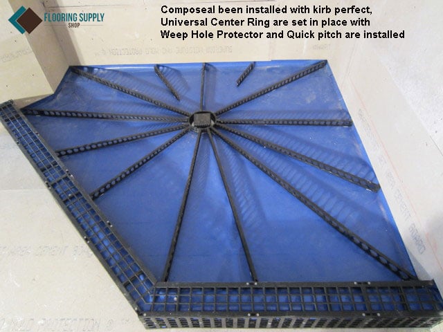 Do it yourself, shower system, quick pitch, composeal waterproofing, blanke corp, schluter kerdi, ebbe drain, aqua shield, Blanke SecurMat, shower pan, pre pitch, kirb perfect, DIY