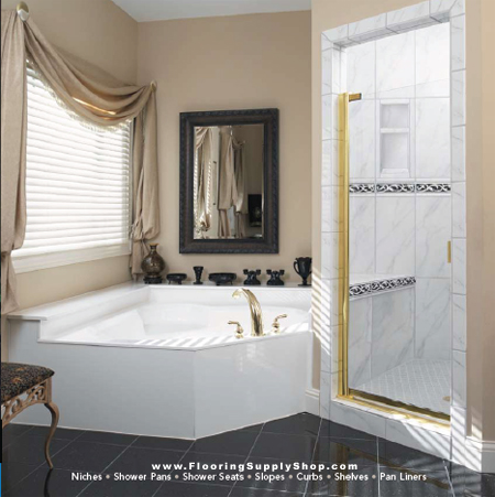 ready to tile shower pans, bathroom accessories, ceramic bathroom tiles, stainless steel tiles, mosaic tiles, Glass Tile, Metal Tile, Tile Trims, Ceramic tile, Shower Tile, Flooring Tile, Los Angeles Tile, stone, Porcelain, marble, Granite, install tile, Counter top tile, Bathroom Tile