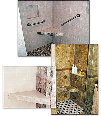 Bathroom Accessories, Ready to tile Shower Pan, shower bench, Shower Seats