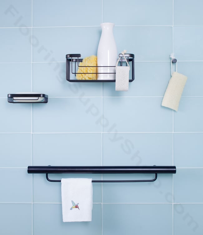 Tile Fastening System, Tile Fastener, Bathroom Organization, Shower Organization, tileware products, tileware bathroom fixtures, tileware fixtures, tileware Promessa, promessa fixtures, bathroom fixtures